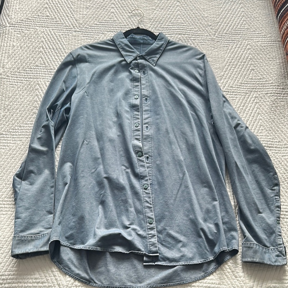 Casual Blue Button-Up Shirt